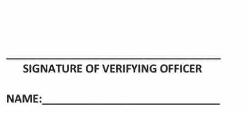 signature of verifying officer