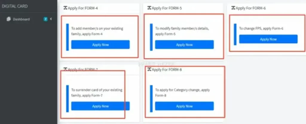 ration card correction applicathion form