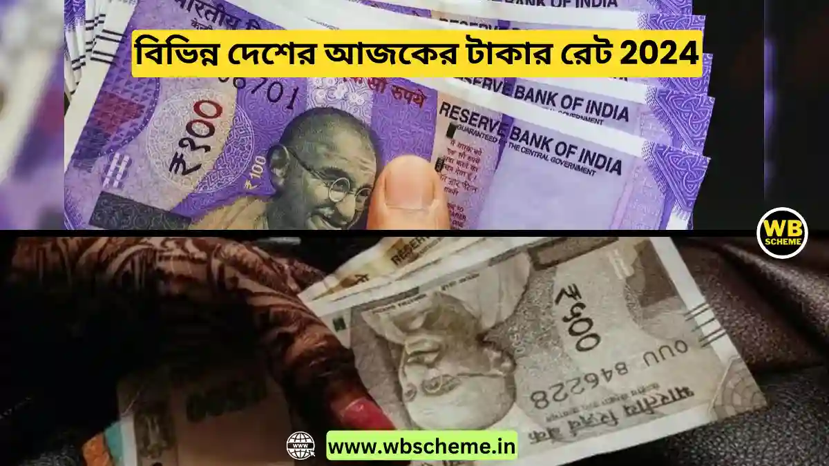 বিভিন্ন দেশের আজকের টাকার রেট 2024